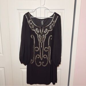 Black Dress with Silver Embellishments